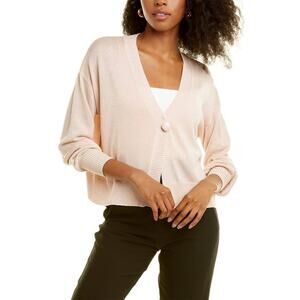 Joseph A Womens Silver Shimmery Pink Long Sleeve One Button Cardigan NEW Medium